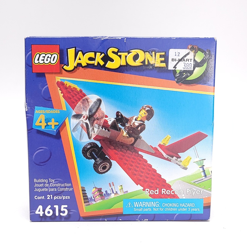 LEGO Jack Stone Red Recon Flyer 4615 Vintage 2002 Sealed Building Set 21 Pcs